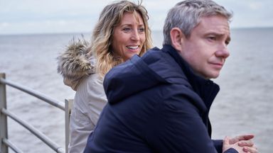 Martin Freeman as Paul and Daisy Haggard as Ally in Breeders. Pic: Sky UK